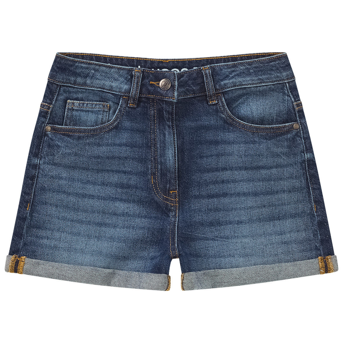 Meisjesjeansshorts met omslag