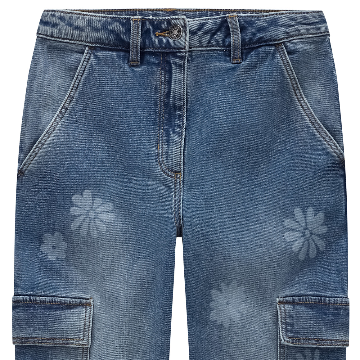 Mädchen Loose-Jeans im Cargo-Style