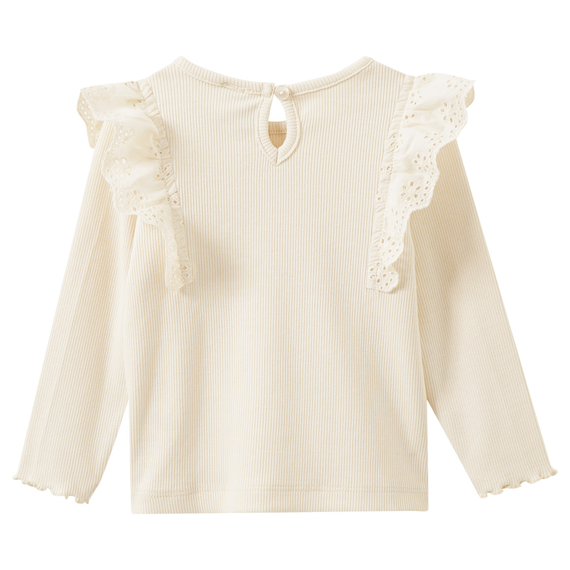 Mädchen Langarmshirt mit Häkelspitze