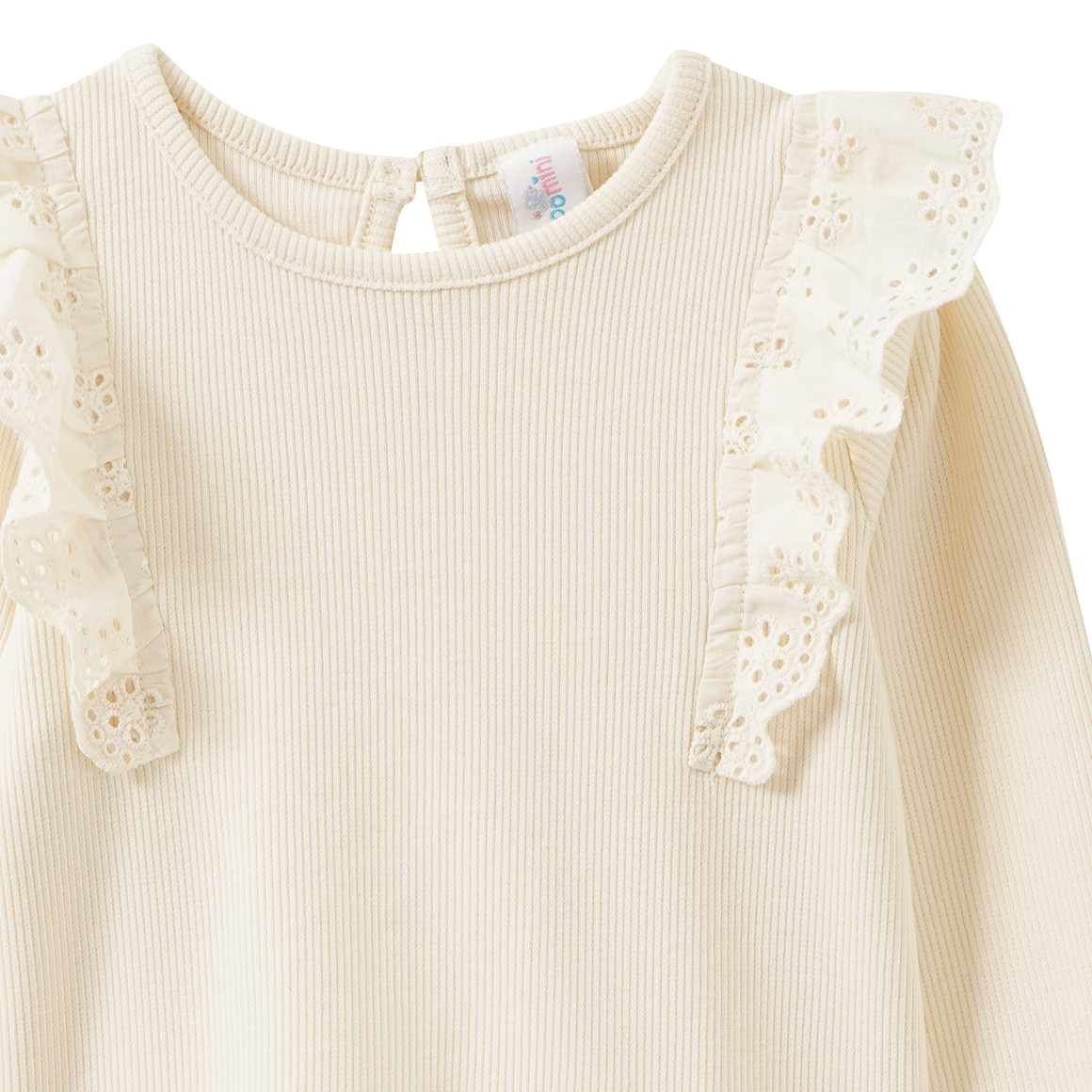 Mädchen Langarmshirt mit Häkelspitze