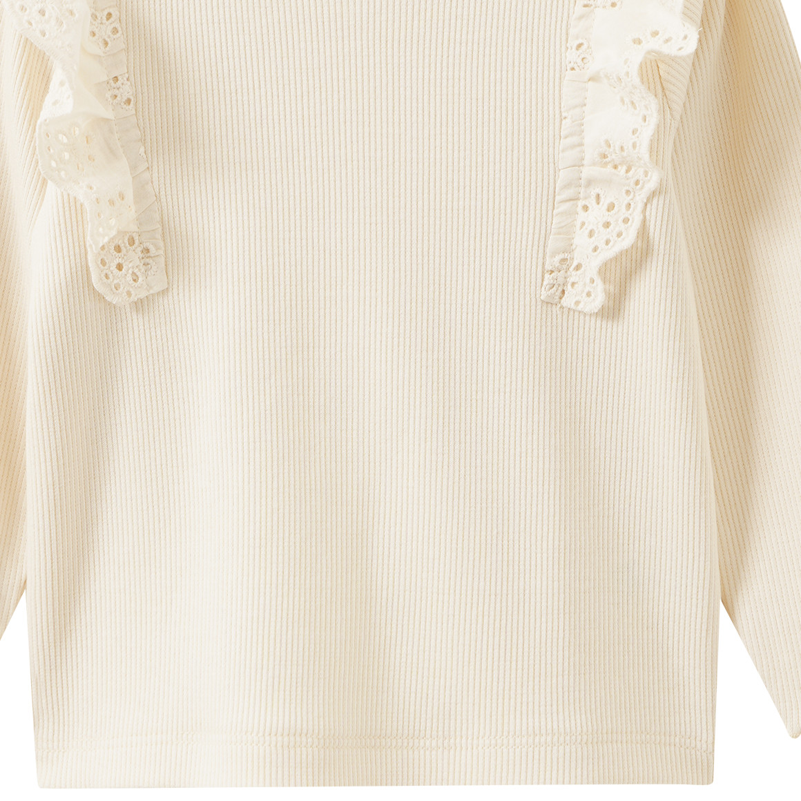 Mädchen Langarmshirt mit Häkelspitze