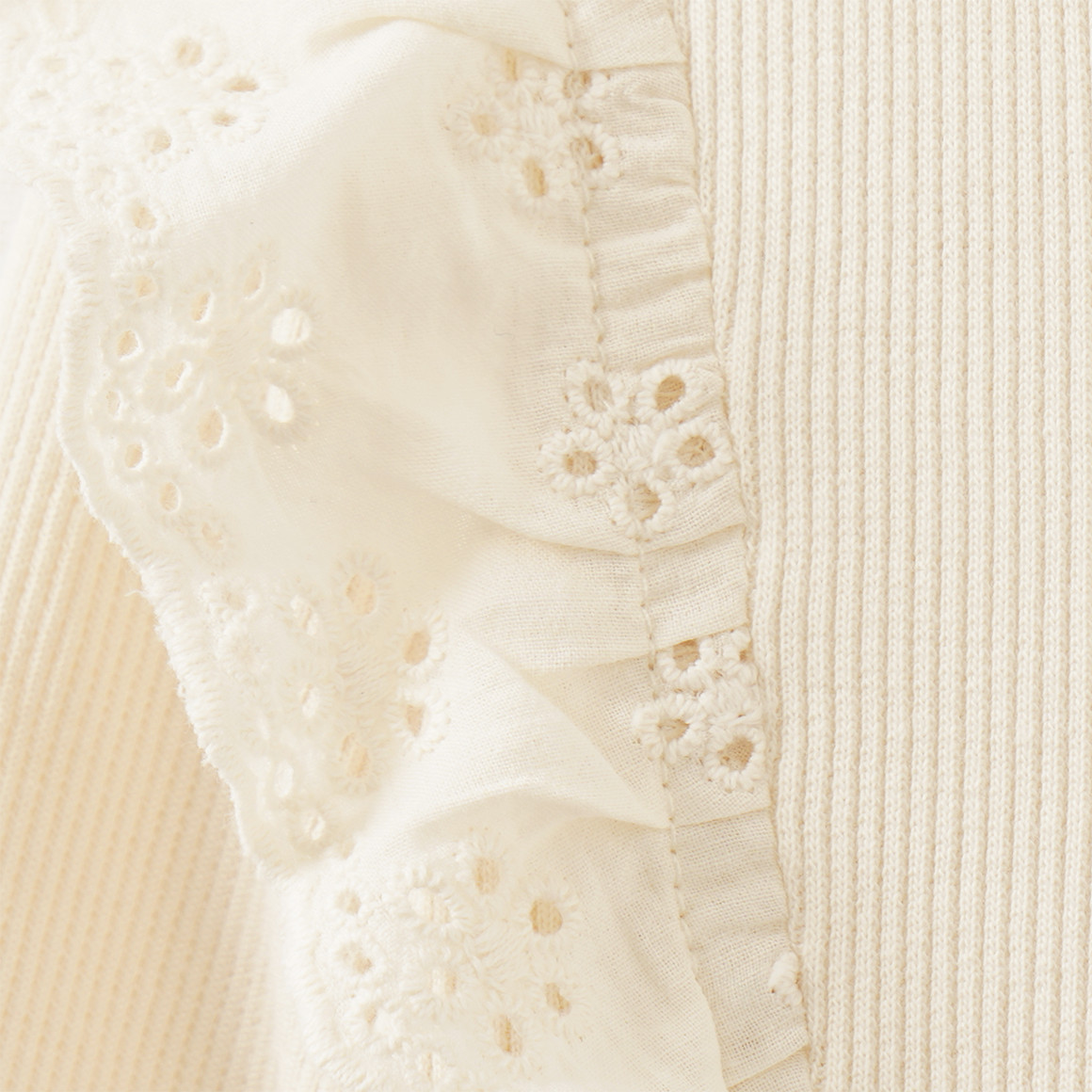 Mädchen Langarmshirt mit Häkelspitze