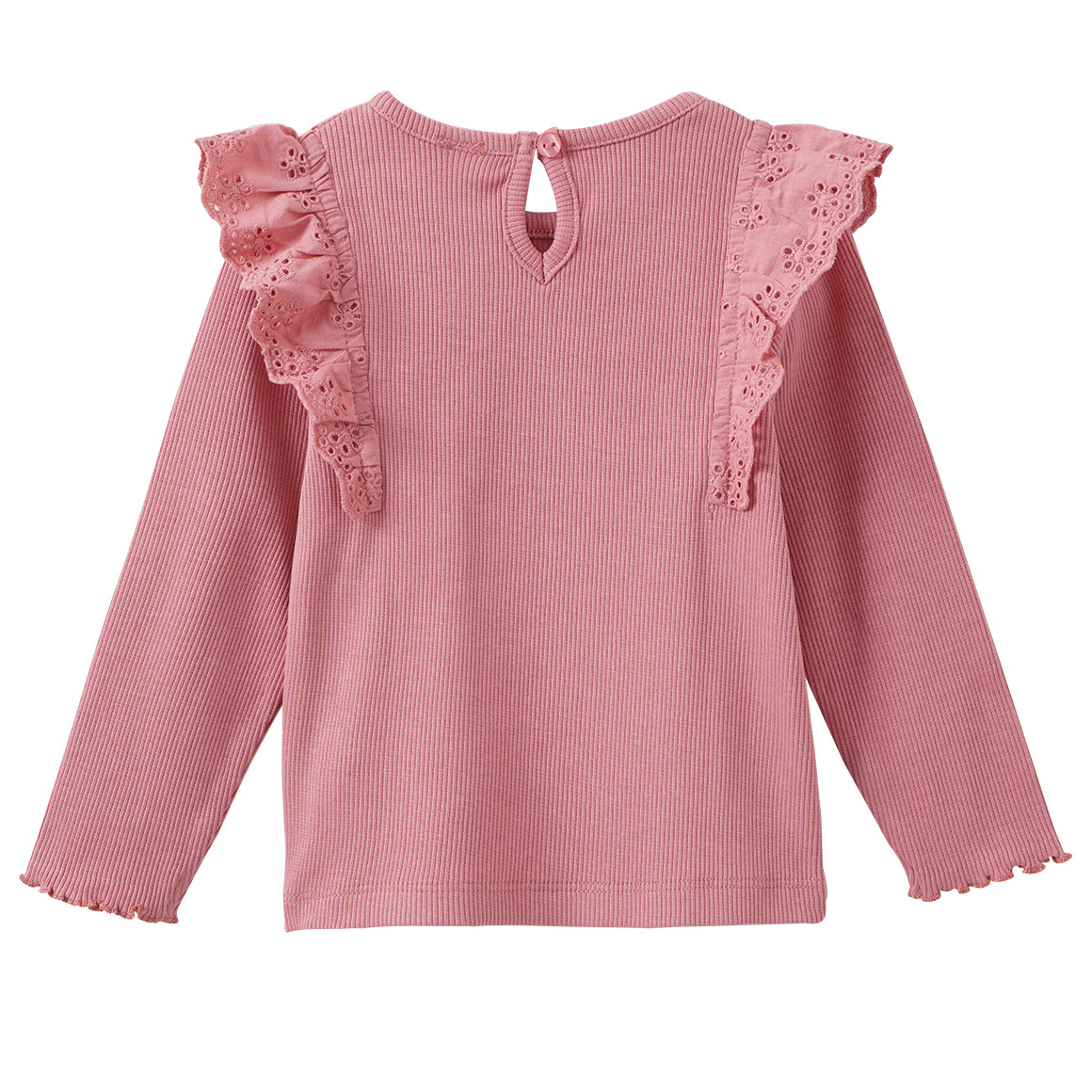 Mädchen Langarmshirt mit Häkelspitze