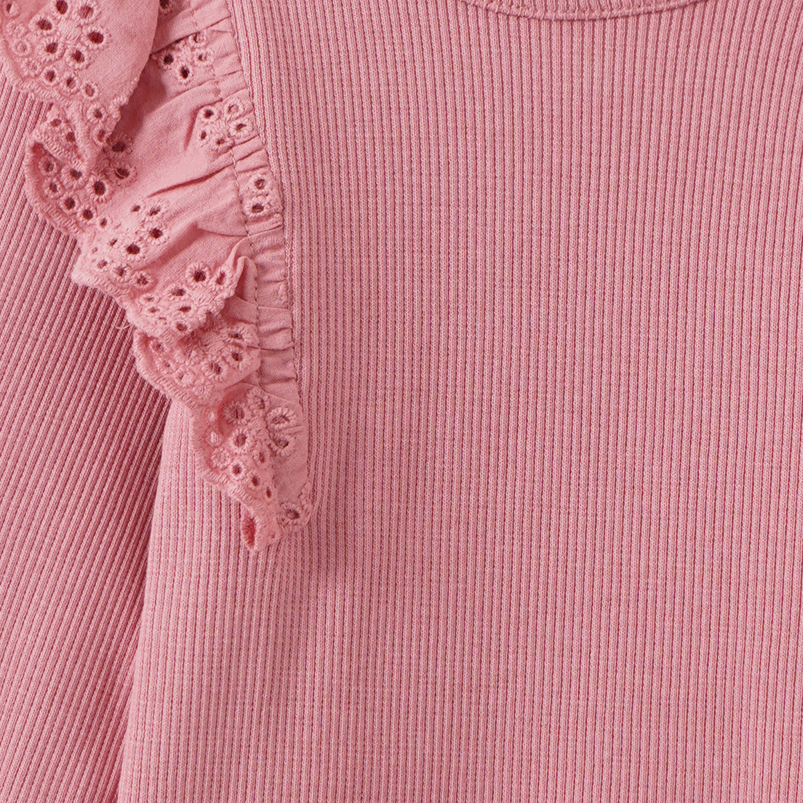 Mädchen Langarmshirt mit Häkelspitze