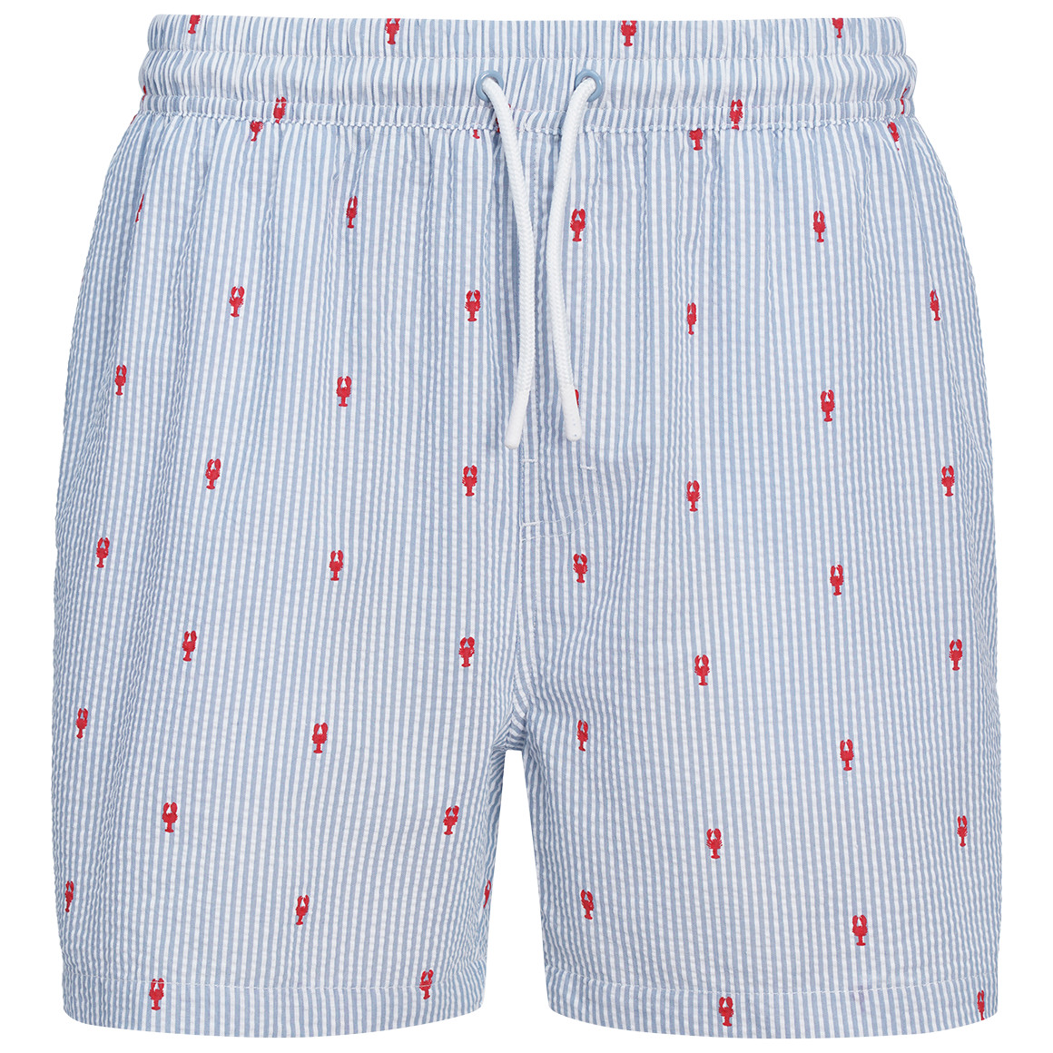 Herren Seersucker-Badeshorts mit Streifen