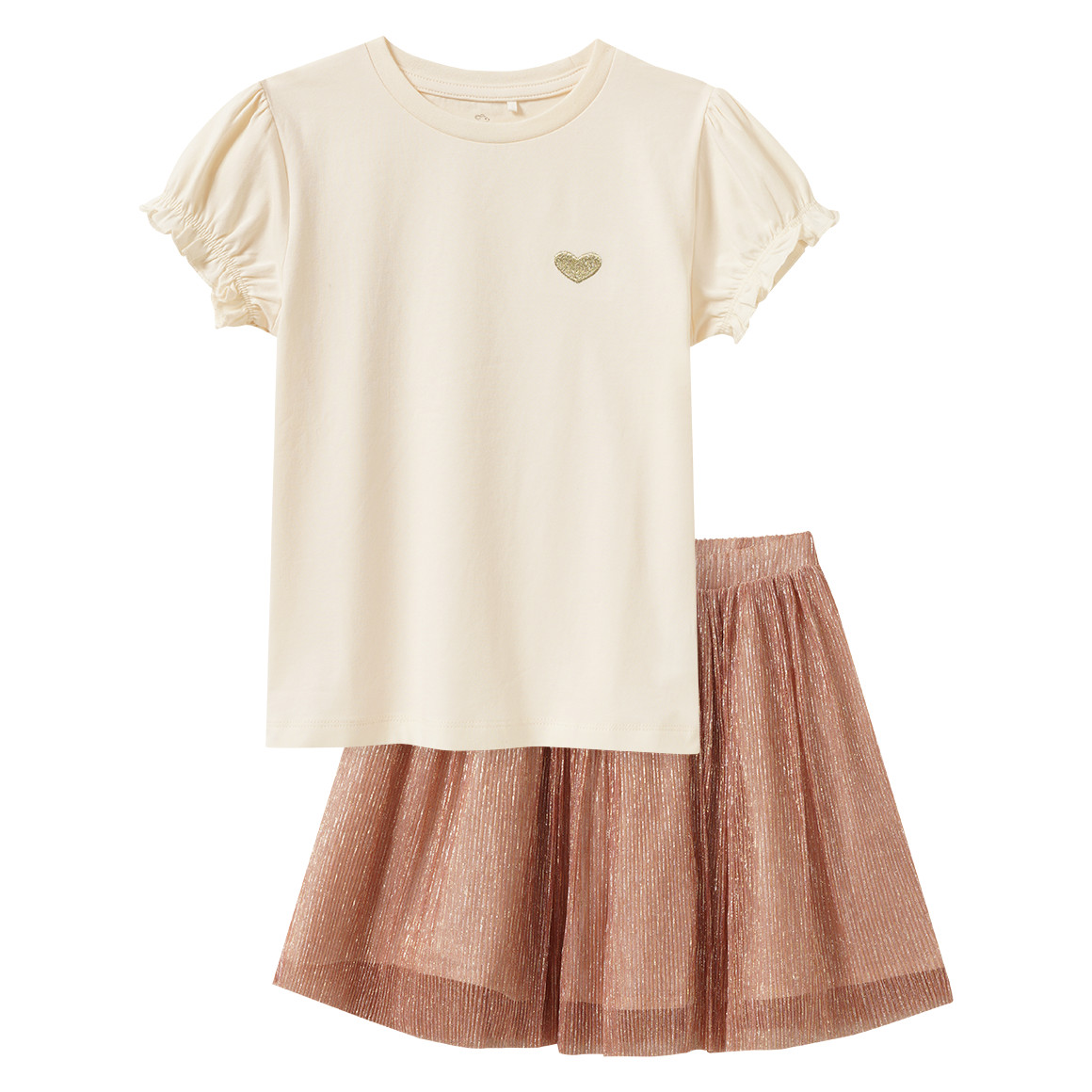 Mädchen Set aus T-Shirt und Rock