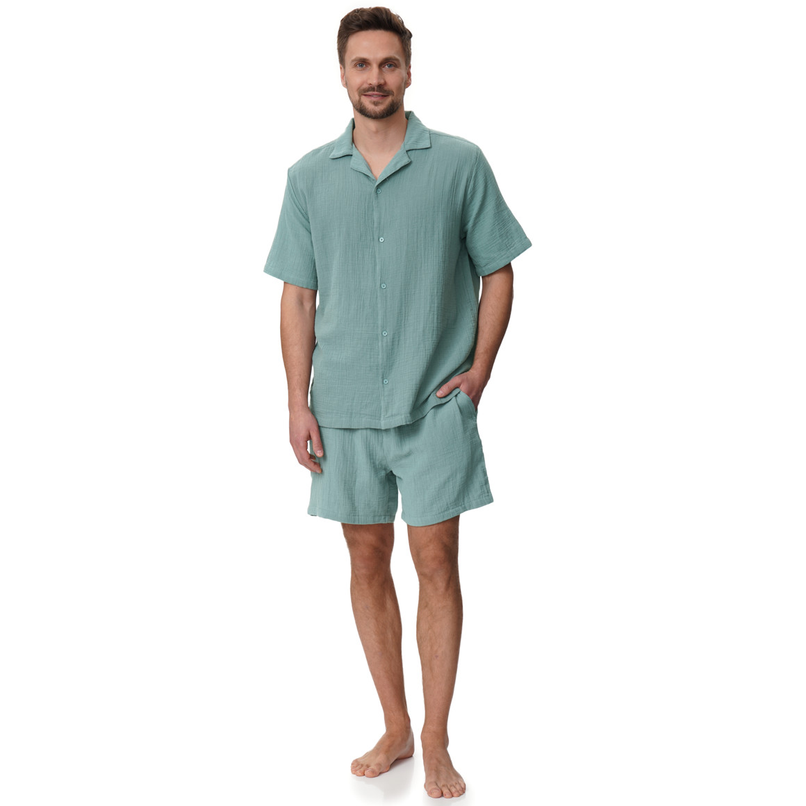 Herren Musselin-Shorty unifarben