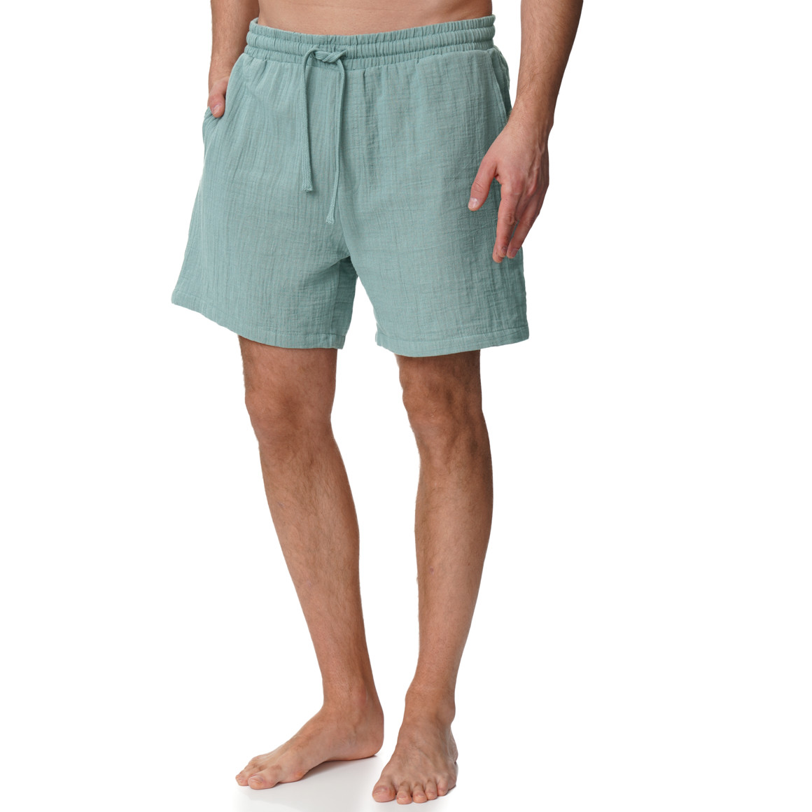 Herren Musselin-Shorty unifarben