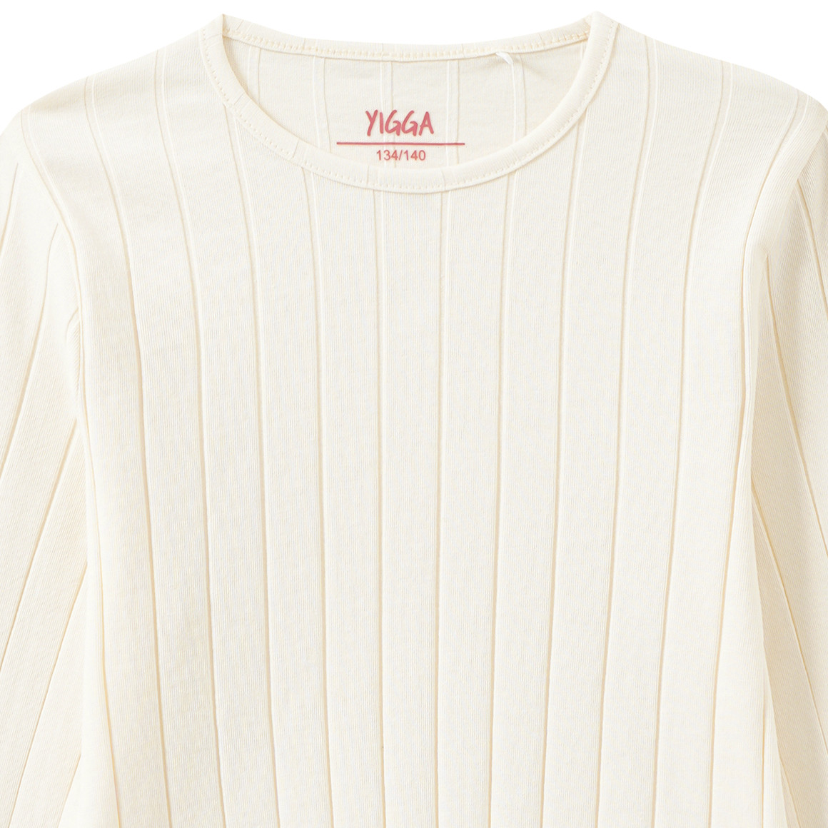 Meisjesshirt met lange mouw en golvende boord