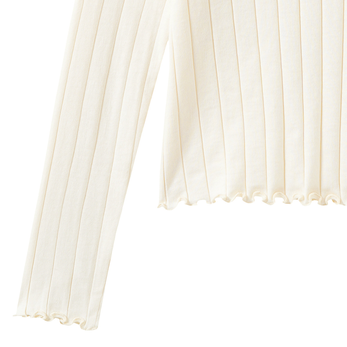 Meisjesshirt met lange mouw en golvende boord