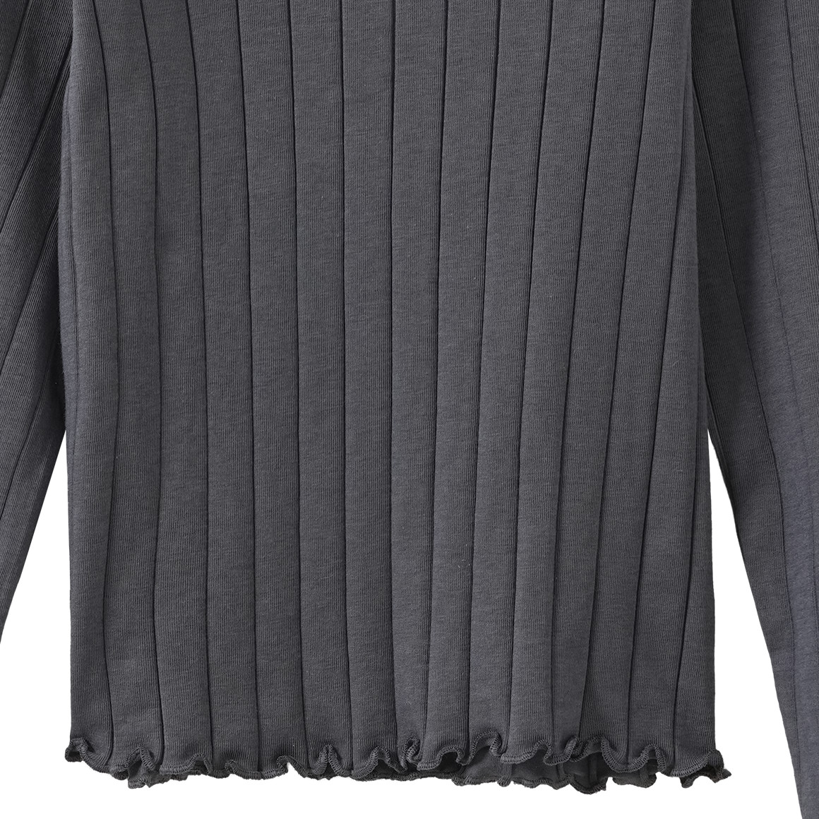 Meisjesshirt met lange mouw en golvende boord