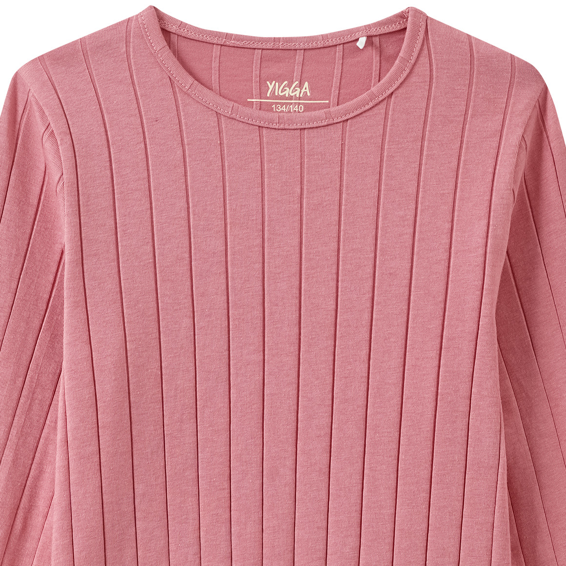 Meisjesshirt met lange mouw en golvende boord