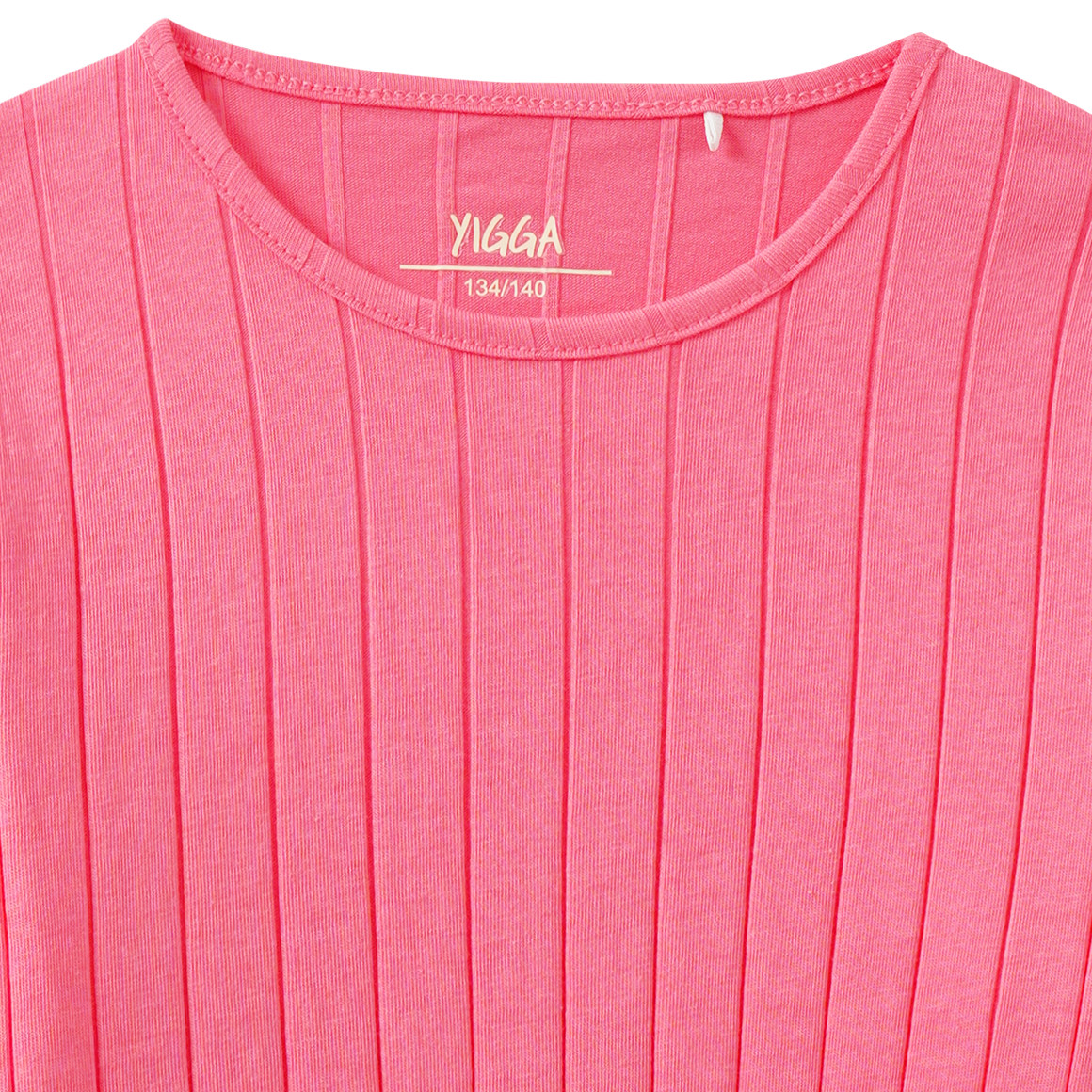 Meisjesshirt met lange mouw en golvende boord