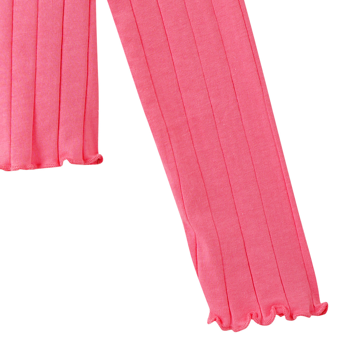 Meisjesshirt met lange mouw en golvende boord