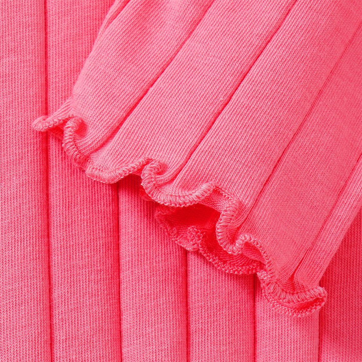 Meisjesshirt met lange mouw en golvende boord