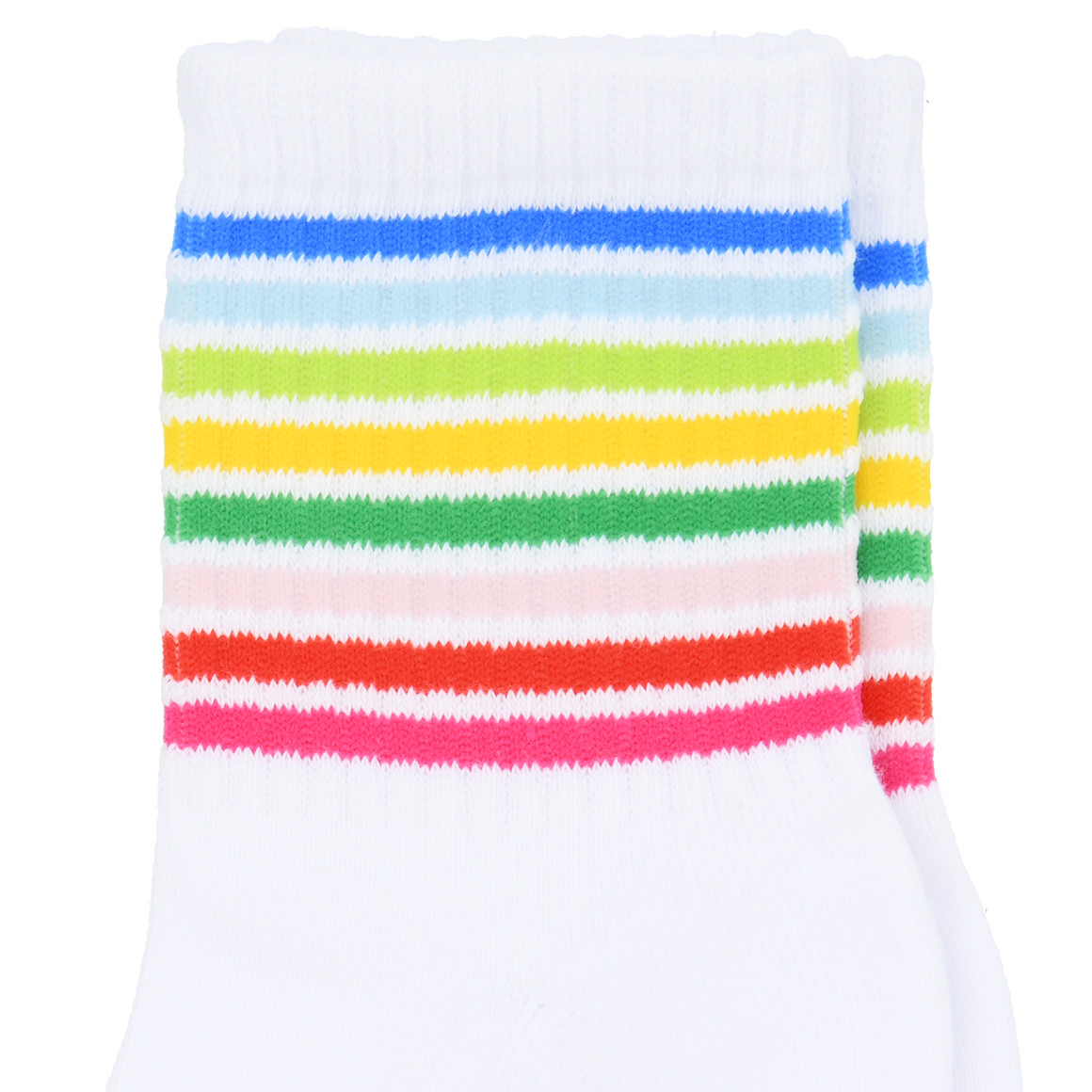 1 Paar Damen Tennissocken mit bunten Ringeln