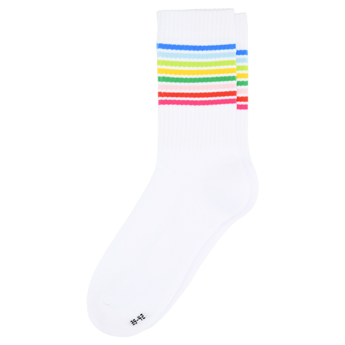 1 Paar Herren Tennissocken mit bunten Ringeln