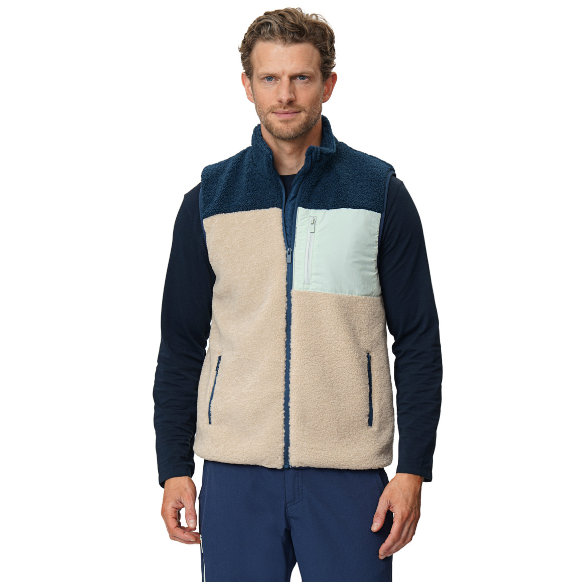 Herenteddyvest met zakken