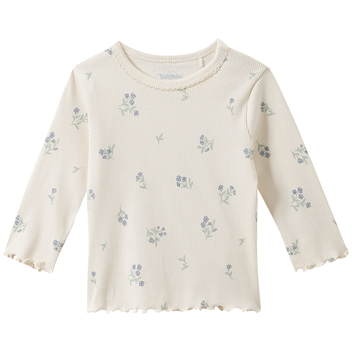 Newborn Langarmshirt mit Rippstruktur