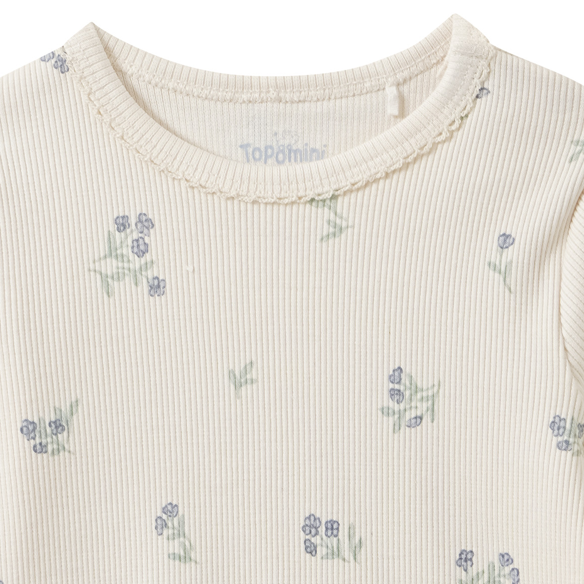 Newborn Langarmshirt mit Rippstruktur