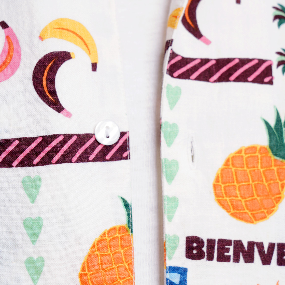 Herren Leinen-Hemd mit Allover-Print