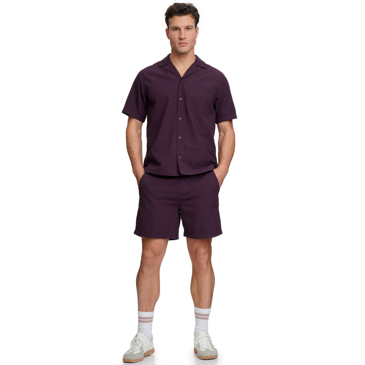 Herren Seersucker-Hemd mit Streifen