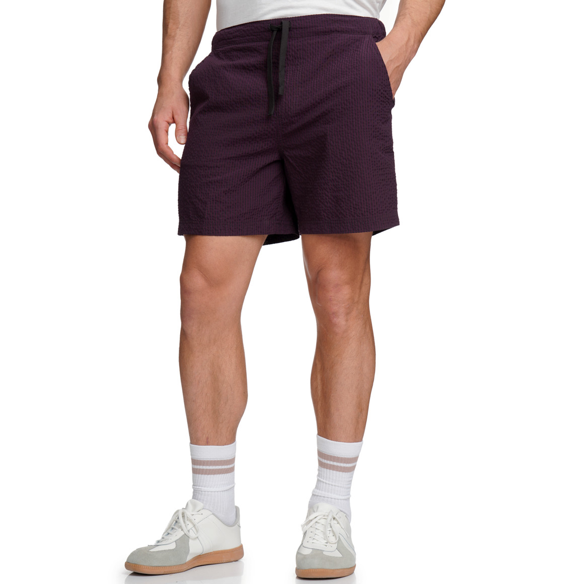 Herren Seersucker-Shorts mit Tunnelzug