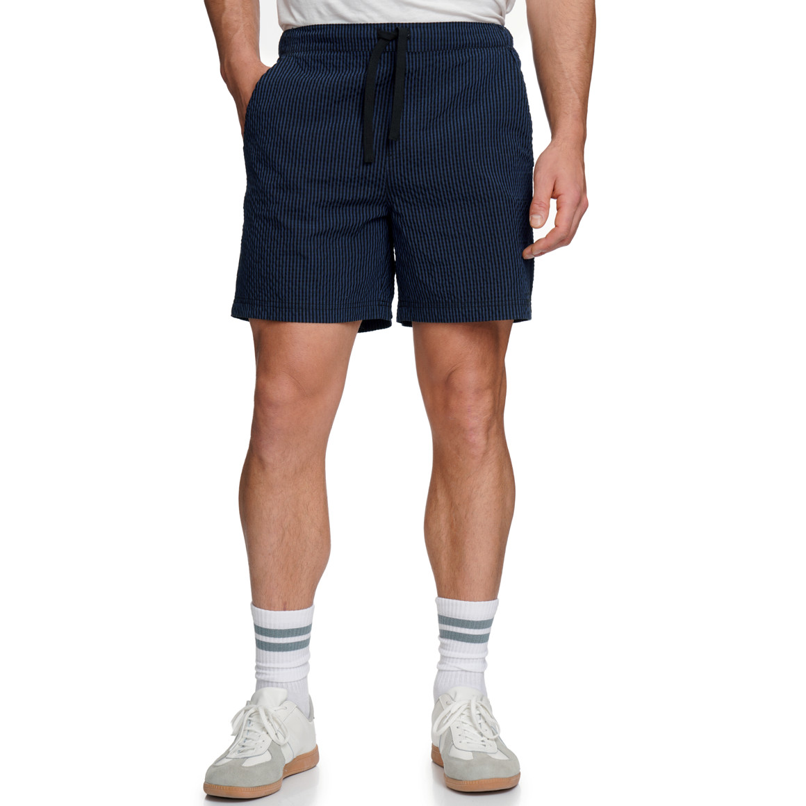 Herren Seersucker-Shorts mit Tunnelzug