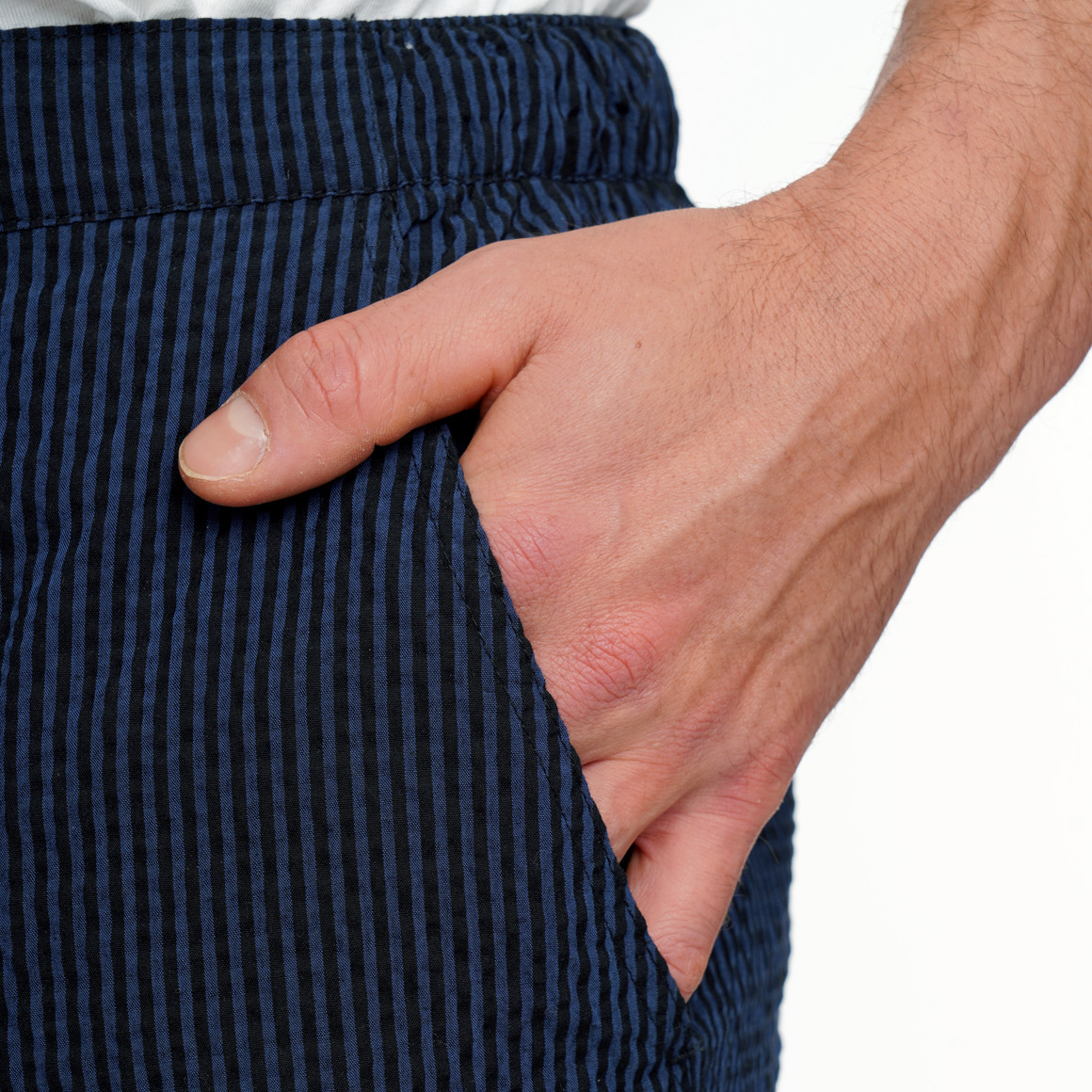 Herren Seersucker-Shorts mit Tunnelzug