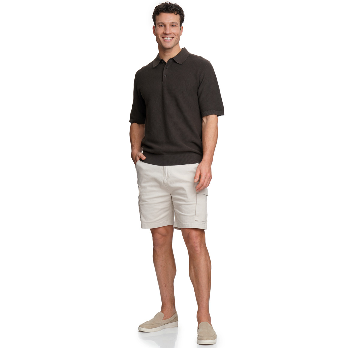 Herren Strick-Poloshirt aus Baumwolle