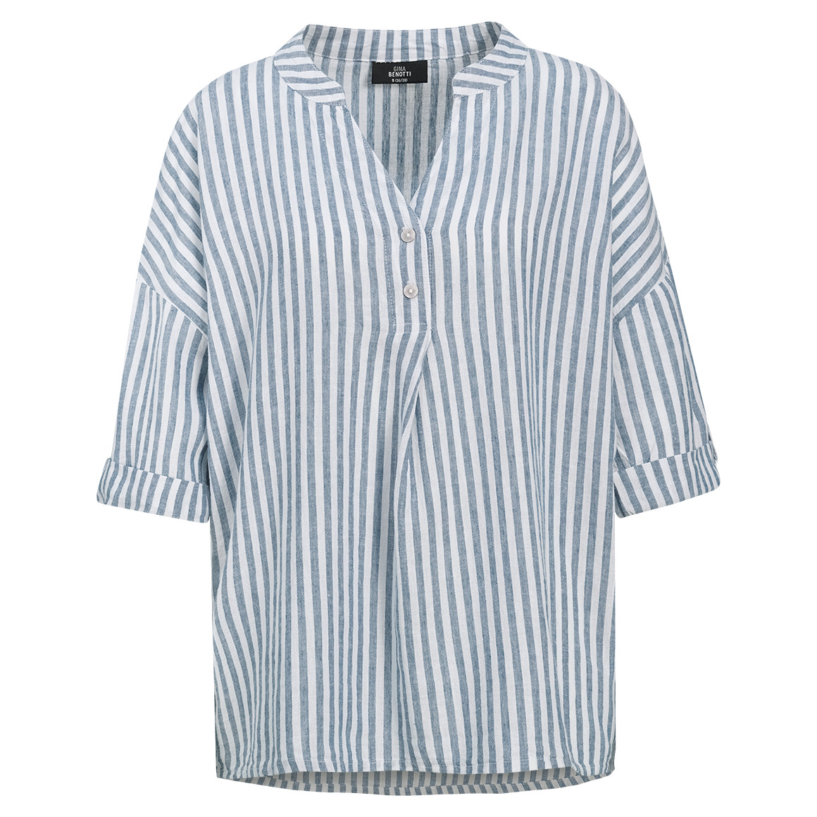 Damen Leinen-Bluse mit Streifen