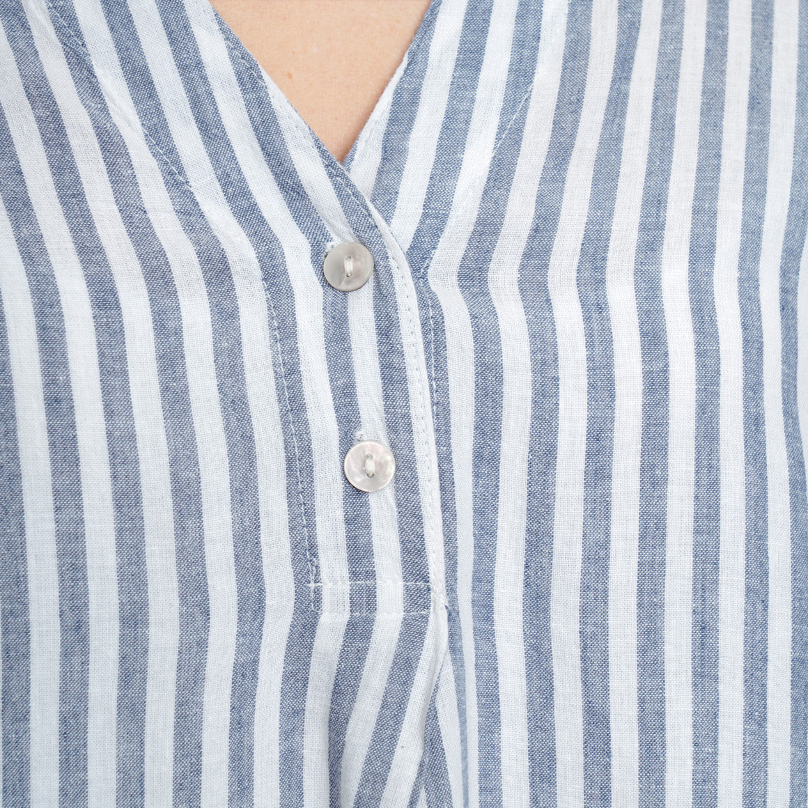 Damen Leinen-Bluse mit Streifen