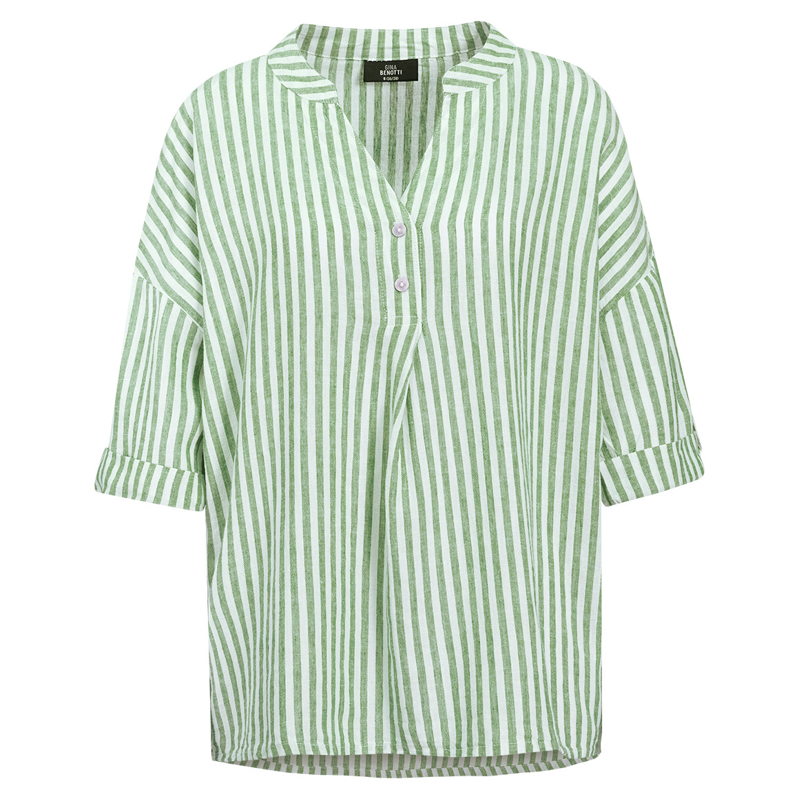 Damen Leinen-Bluse mit Streifen