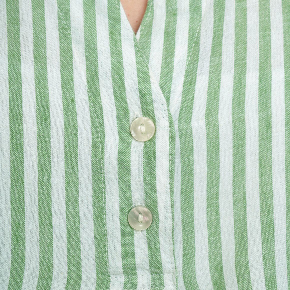 Damen Leinen-Bluse mit Streifen