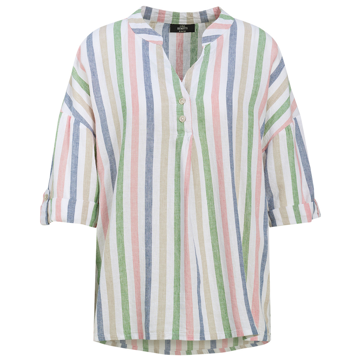 Damen Leinen-Bluse mit Streifen