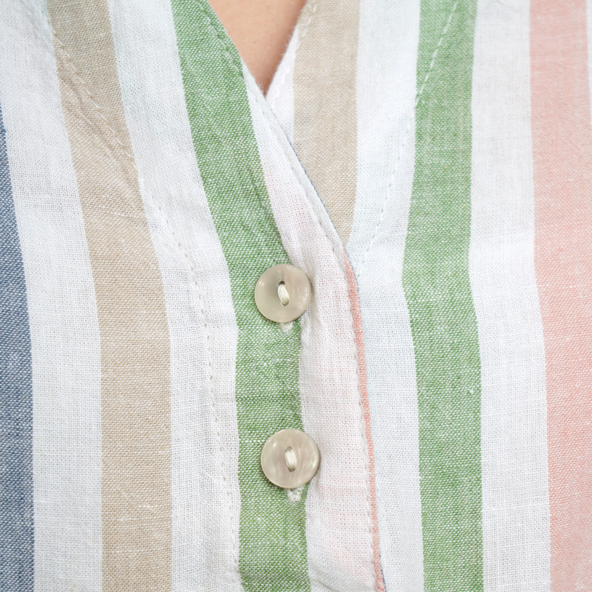 Damen Leinen-Bluse mit Streifen