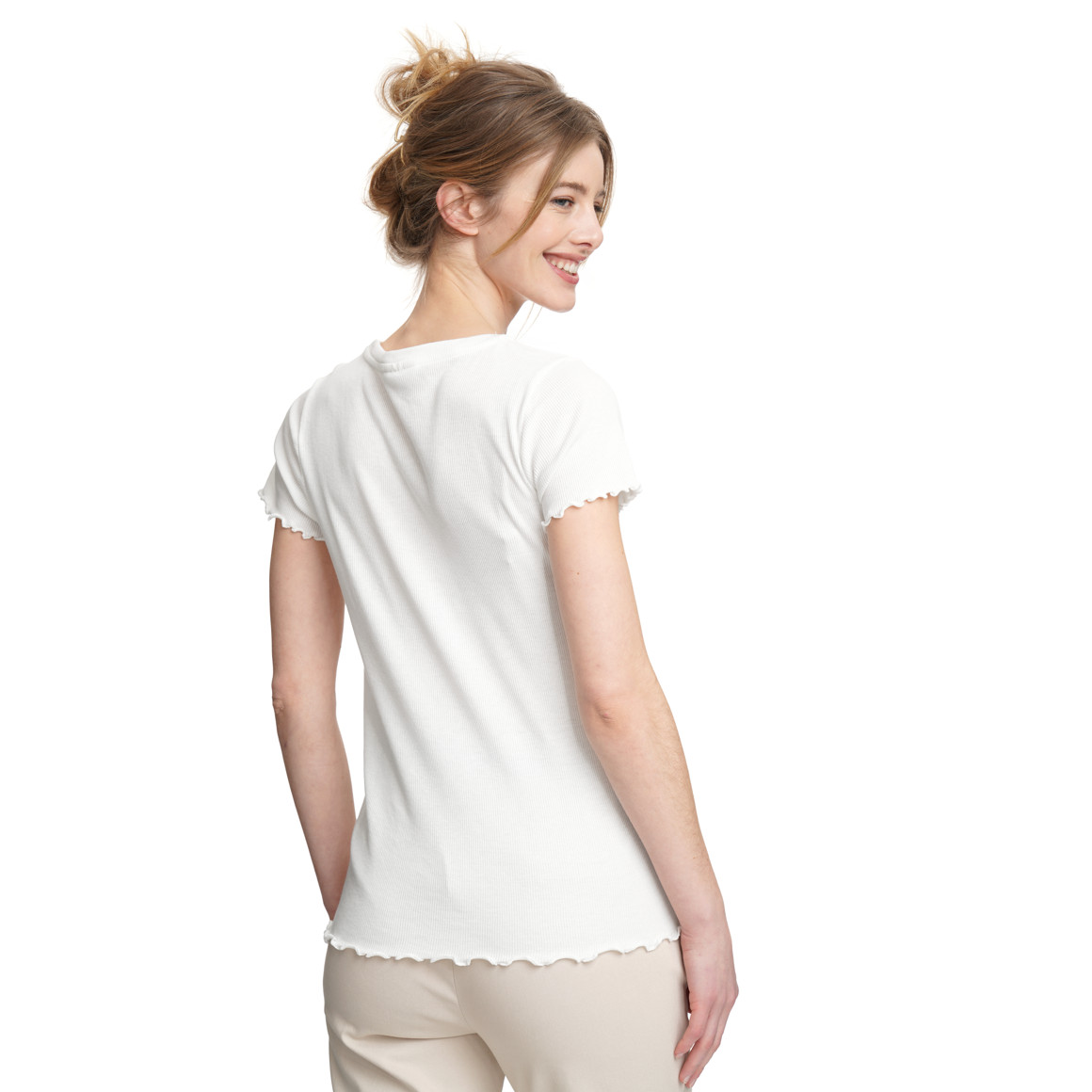 Damen T-Shirt aus Feinripp