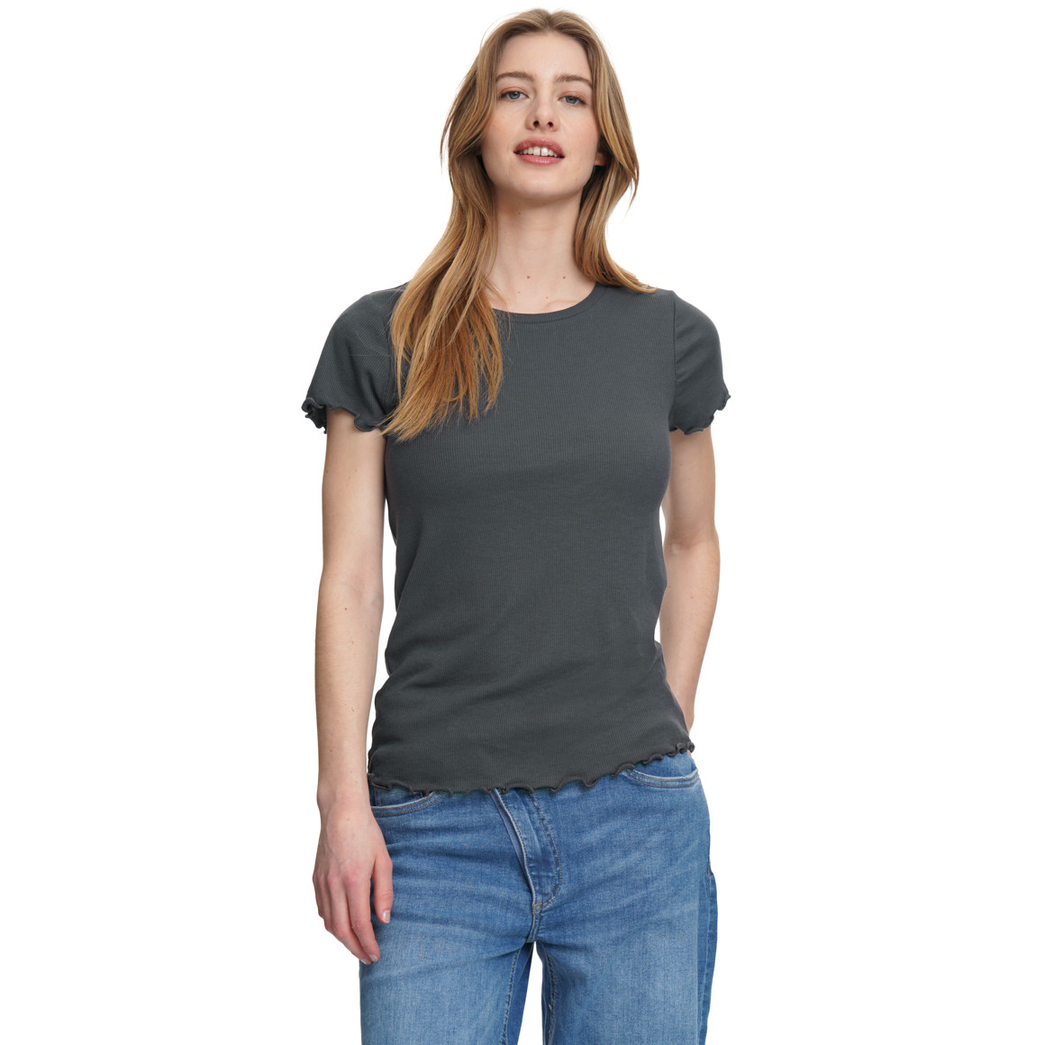 Damen T-Shirt aus Feinripp