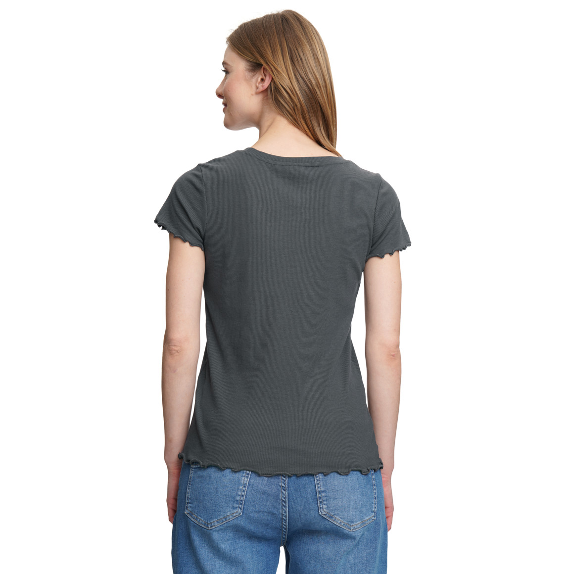 Damen T-Shirt aus Feinripp