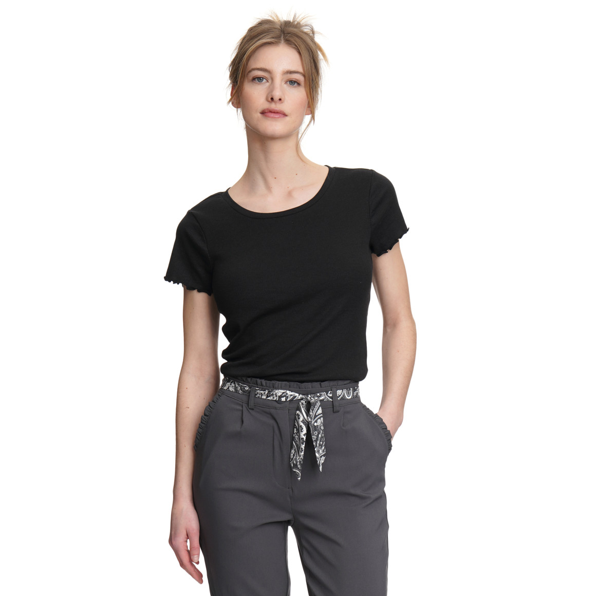 Damen T-Shirt aus Feinripp