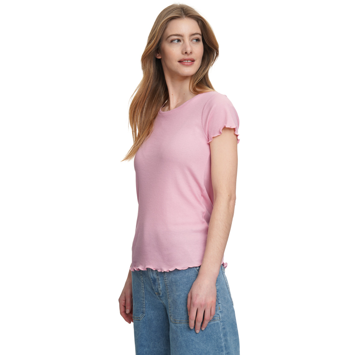 Damen T-Shirt aus Feinripp