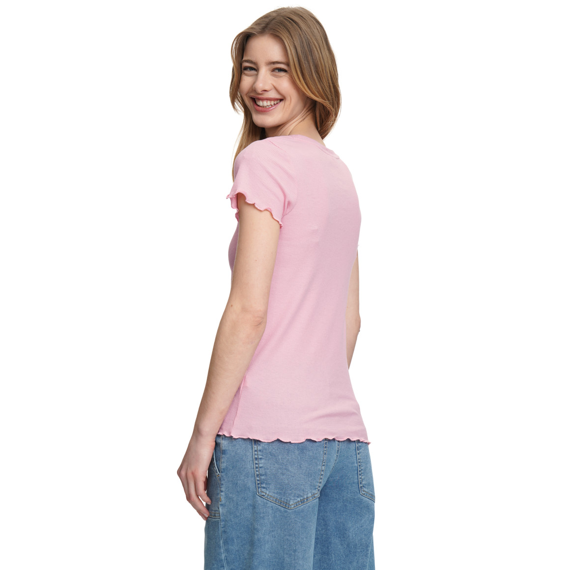 Damen T-Shirt aus Feinripp