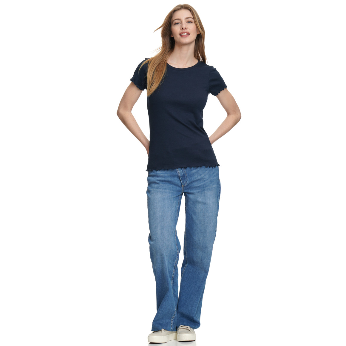 Damen T-Shirt aus Feinripp
