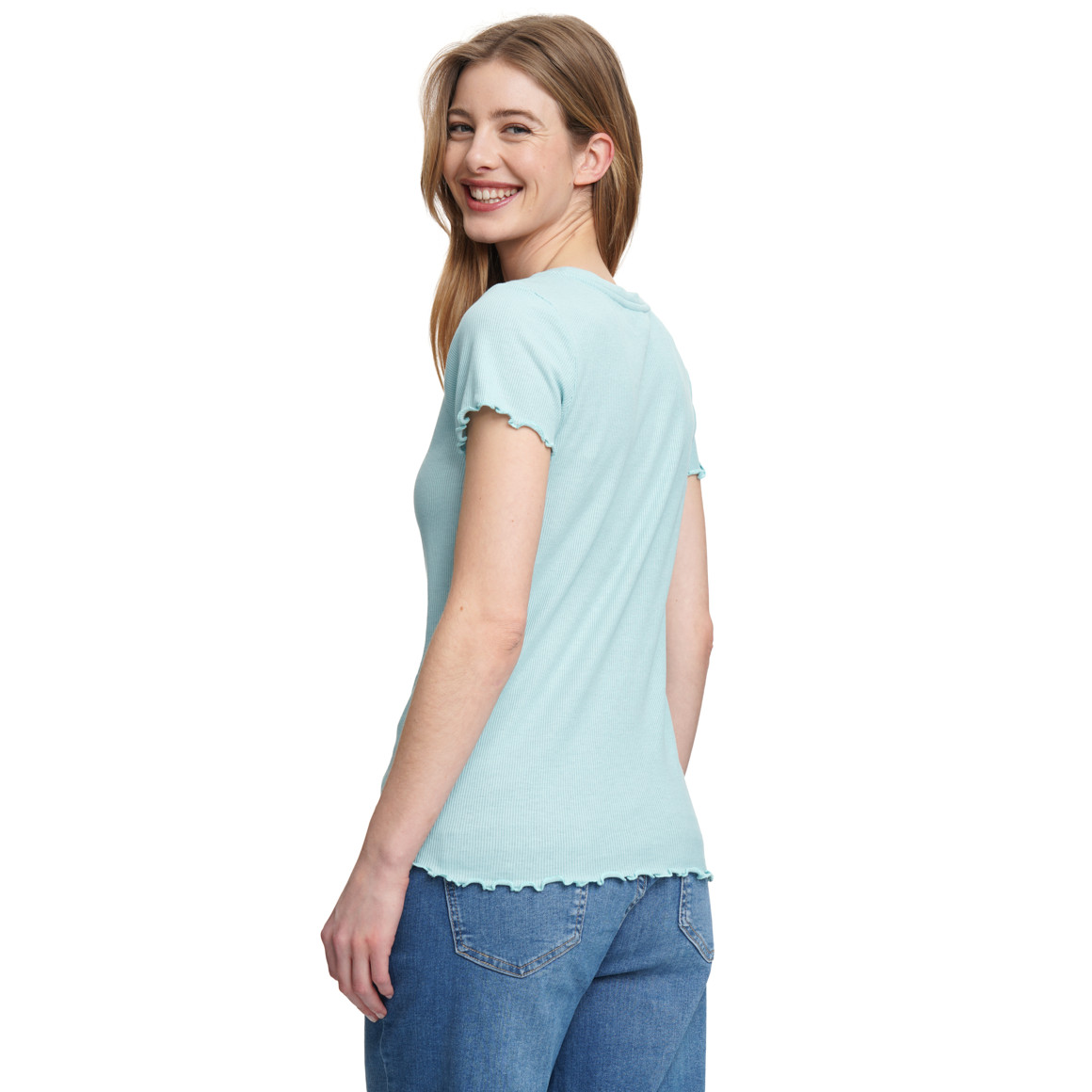 Damen T-Shirt aus Feinripp