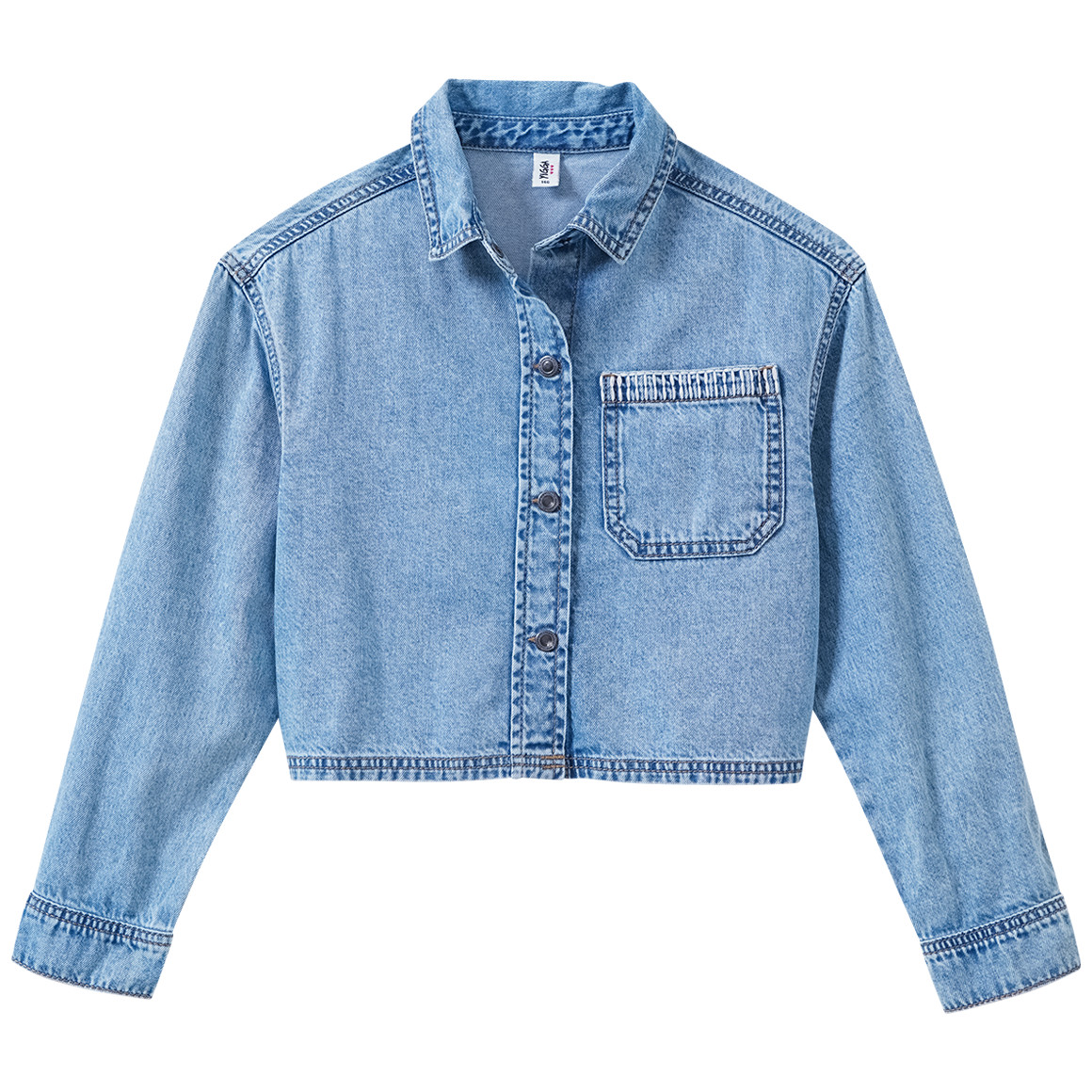  Mädchen Jeanshemd in Used-Optik