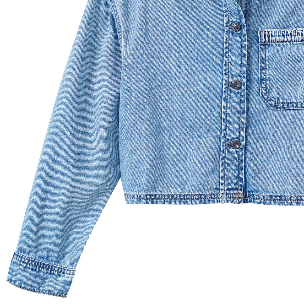  Mädchen Jeanshemd in Used-Optik