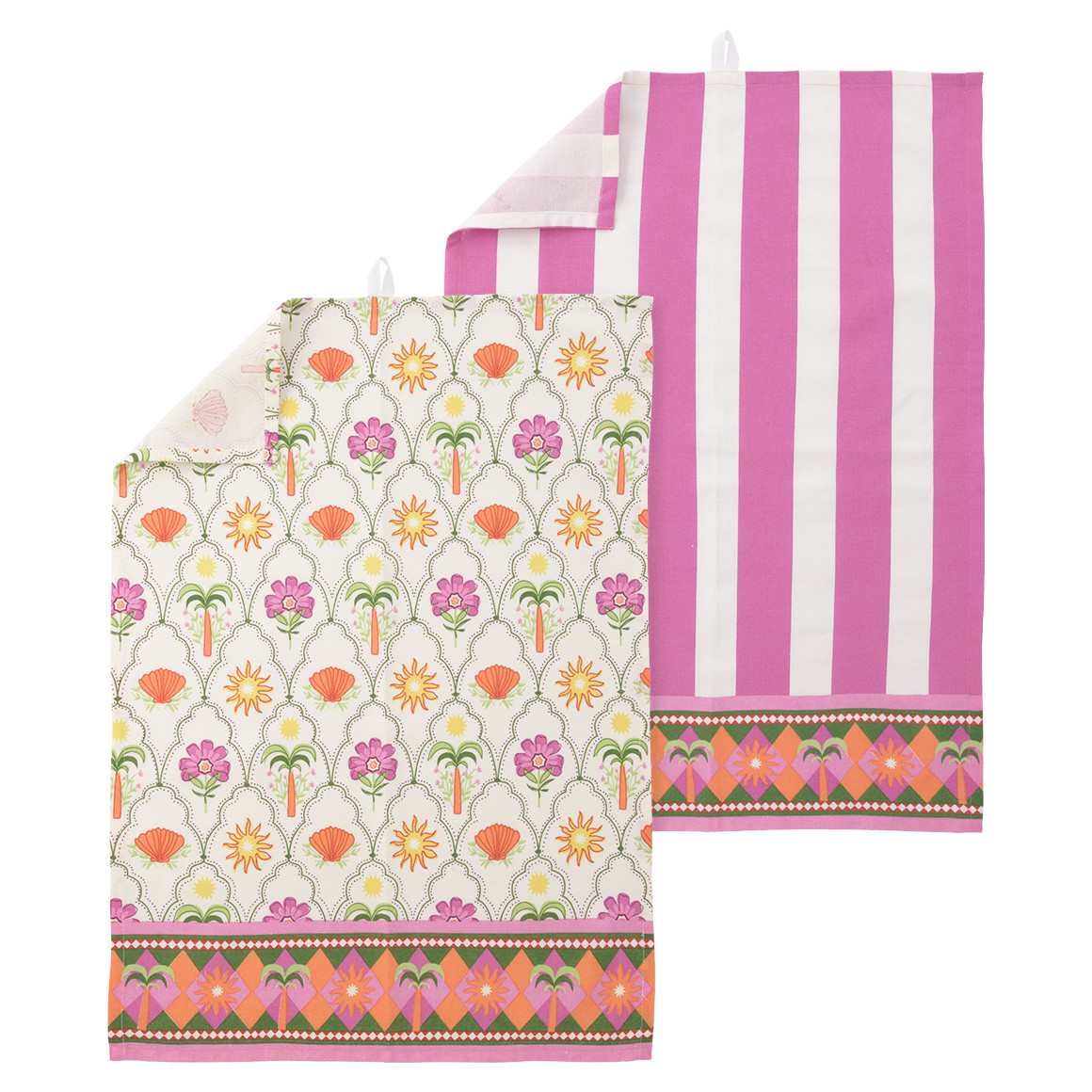 2 Geschirrtücher in verschiedenen Dessins