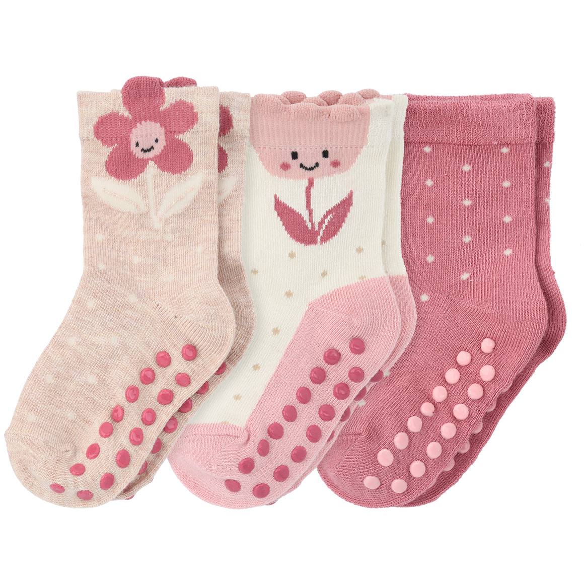 3 Paar Mädchen Stoppersocken im Set