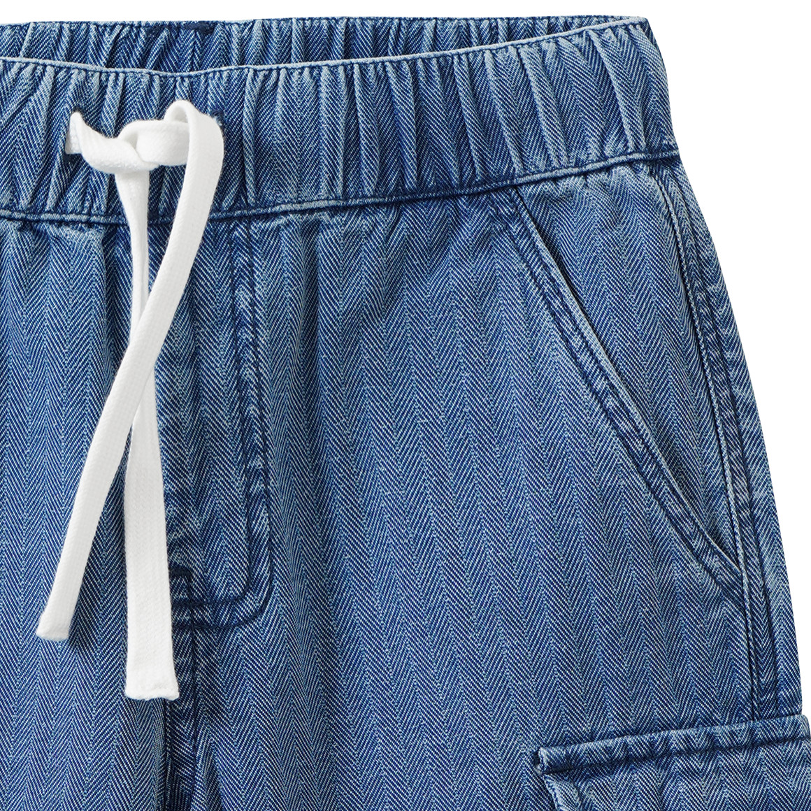 Jungen Pull-on-Jeansshorts mit Tunnelzug