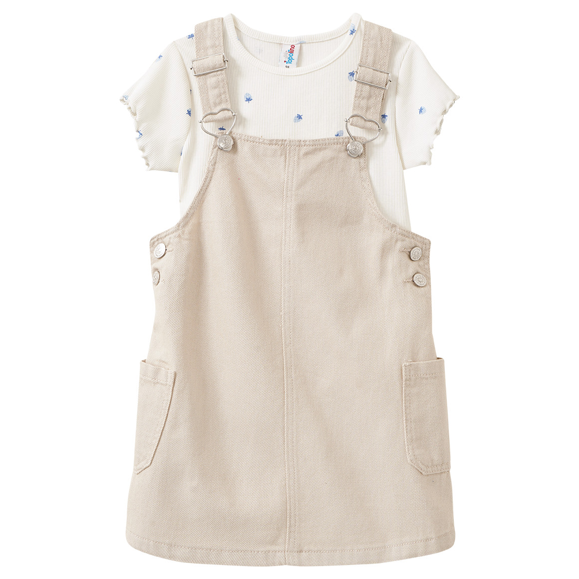 Mädchen Set mit Latzkleid und T-Shirt